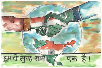 India Pakistan handshake