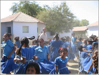 Girls let it loose at a school in Ratanpur on Khadir Island near Dolovira, Kutch.