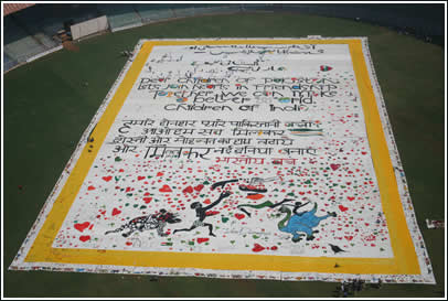 A Hindi portion of the "World's Largest Love Letter."